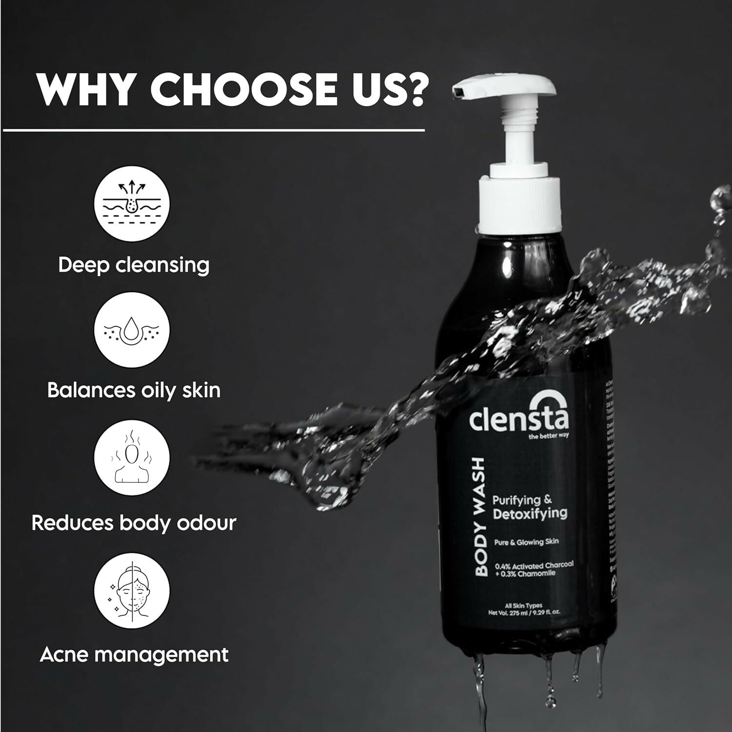 Clensta Purifying & Detoxifying Body Wash | Grocsy