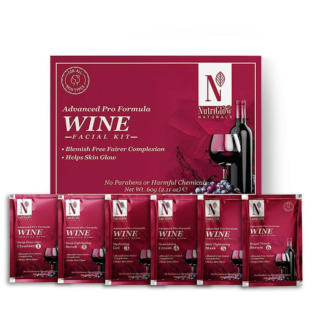 NutriGlow NATURAL'S Advanced Pro Formula Wine Facial Cleanup Kit | Grocsy