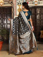 Shree Shyam Fashion Teal Silk Saree | Grocsy