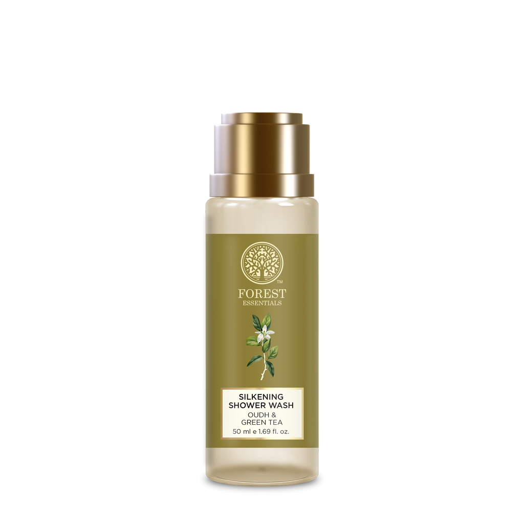 Forest Essentials Travel Size Silkening Shower Wash Oudh & Green Tea | Grocsy