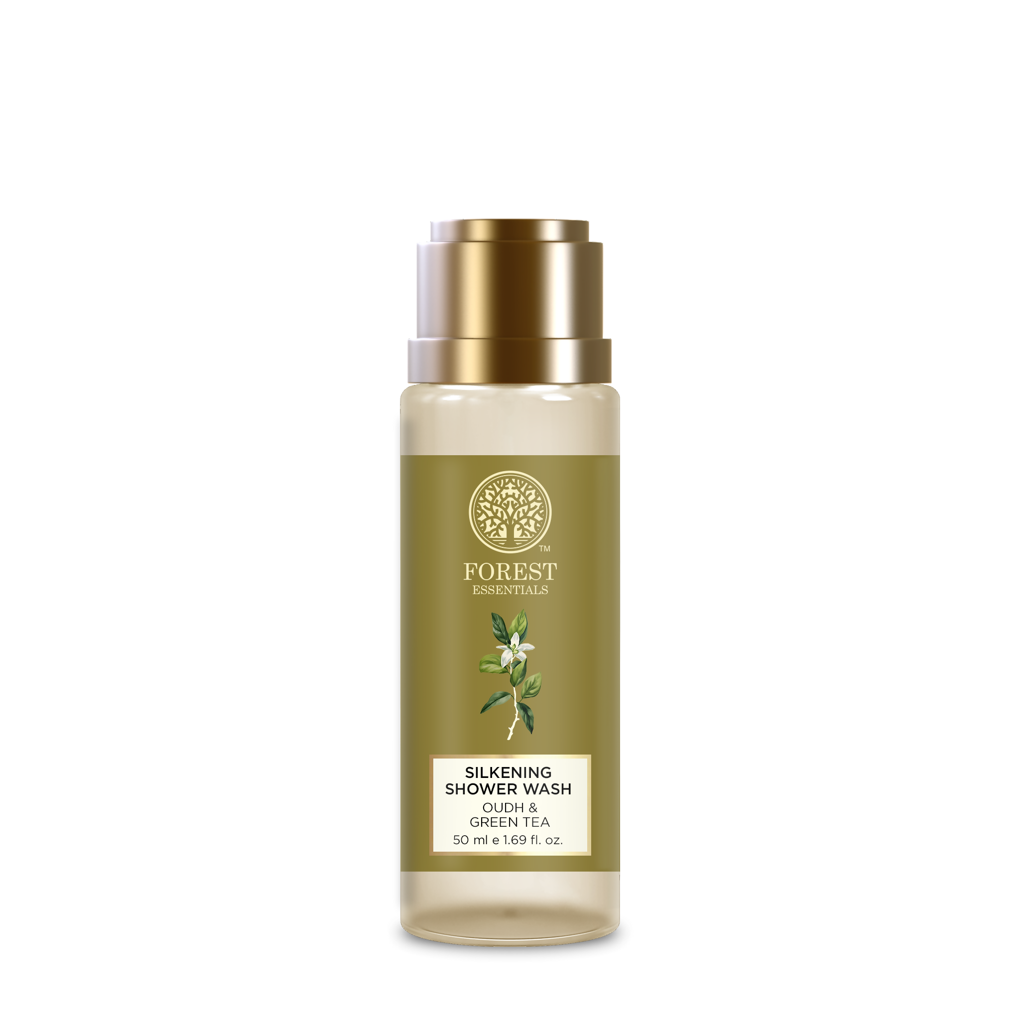 Forest Essentials Travel Size Silkening Shower Wash Oudh & Green Tea | Grocsy