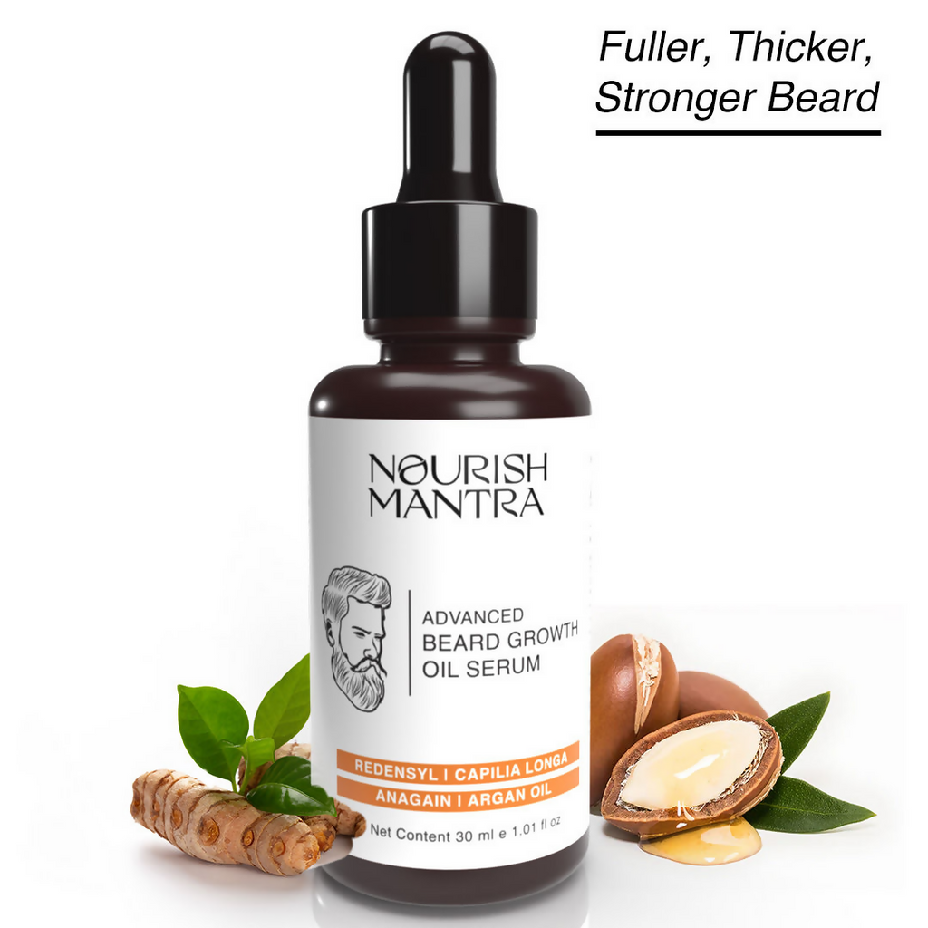Nourish Mantra Advanced Beard Growth Oil Serum with Redensyl | Grocsy