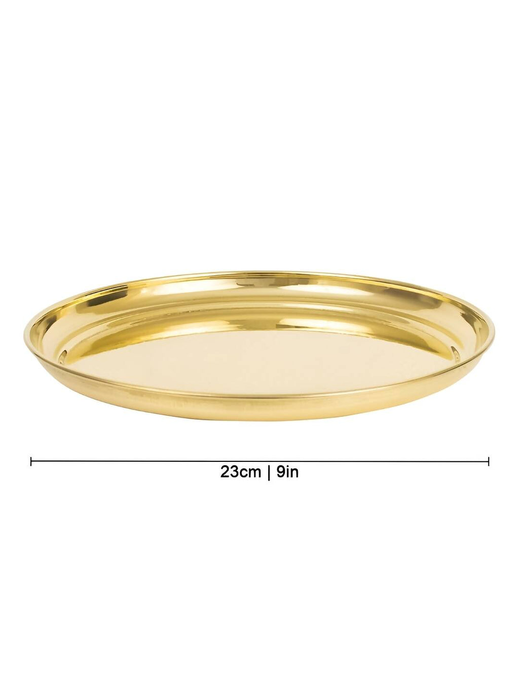 Spillbox Gold-Toned Brass Plain Thali Pooja Essential | Grocsy