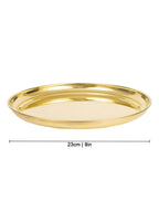 Spillbox Gold-Toned Brass Plain Thali Pooja Essential | Grocsy