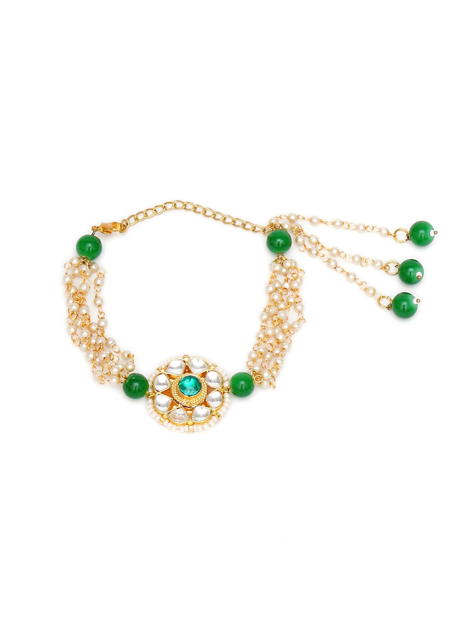 Designer kundan Rakhi - Ruby Raang | Grocsy