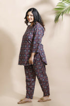 Breathables Geometric Cotton Co-Ord Set – Blue | Grocsy