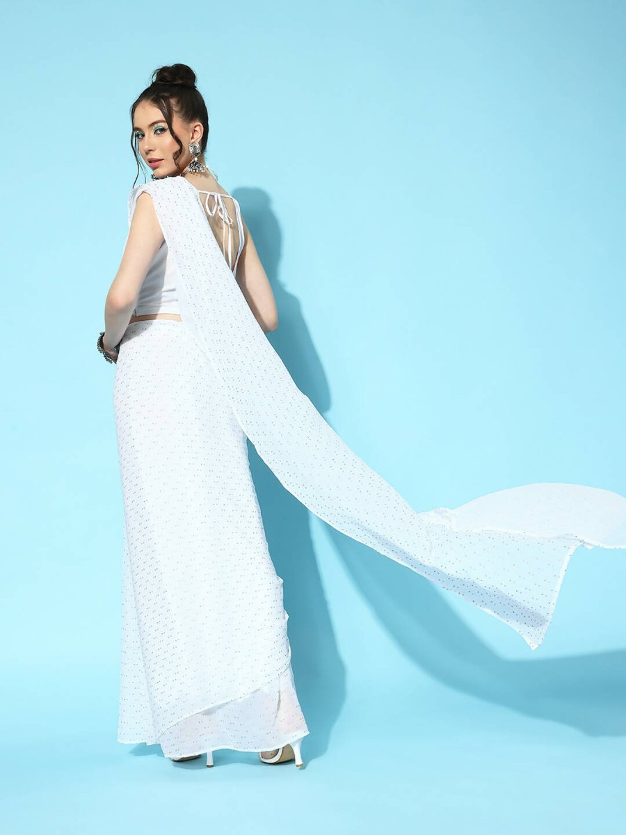 Ahalyaa Women's Traditional wear Saree - White | Grocsy