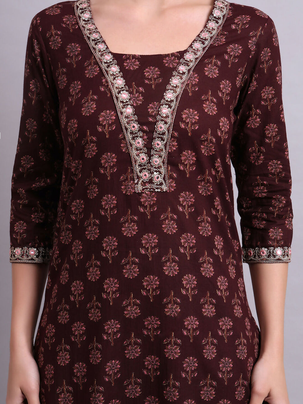 Joban Fashion Black Cotton Buti Printed & Embroidery Work Kurta With Trousers & Dupatta Set | Grocsy