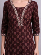 Joban Fashion Black Cotton Buti Printed & Embroidery Work Kurta With Trousers & Dupatta Set | Grocsy
