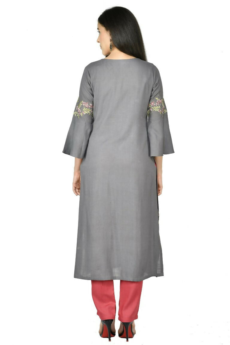 Joban Fashion Grey Cotton Rayon Kurta Set | Grocsy