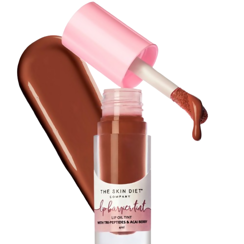 The Skin Diet Company Lip Barrier Tint High Shine Gloss Oil - Fall Brown | Grocsy