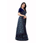 Vamika Blue Lycra Designer Saree (Niya Blue) | Grocsy