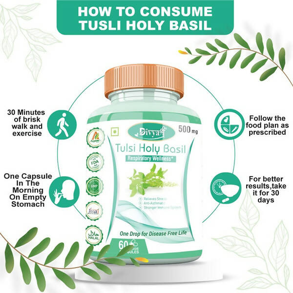 Divya Shree Tulsi Holy Basil Veggie Capsules | Grocsy