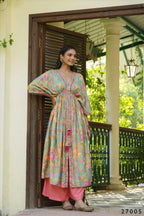 Women's Casual Fashionable Multi Mull Cotton co-ord set - Anya | Grocsy