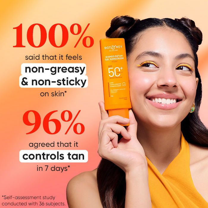 Dot & Key Mango Detan Oil-Free Sunscreen Gel SPF 50+ PA+++ | Grocsy