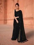 Joban Fashion Women Black Trendy Cotton Saree | Grocsy