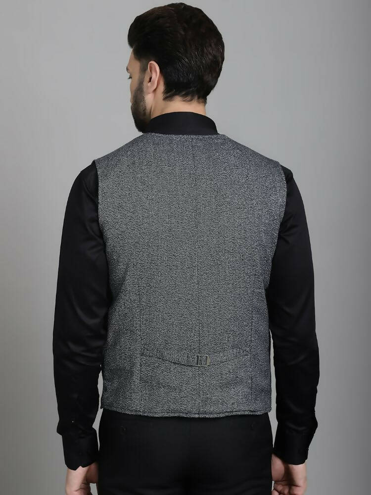 Even Apparels Solid Waistcoat - Grey | Grocsy