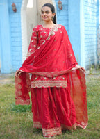 Lehenga Mart Designer Lehenga Suit With Dupatta - Red | Grocsy