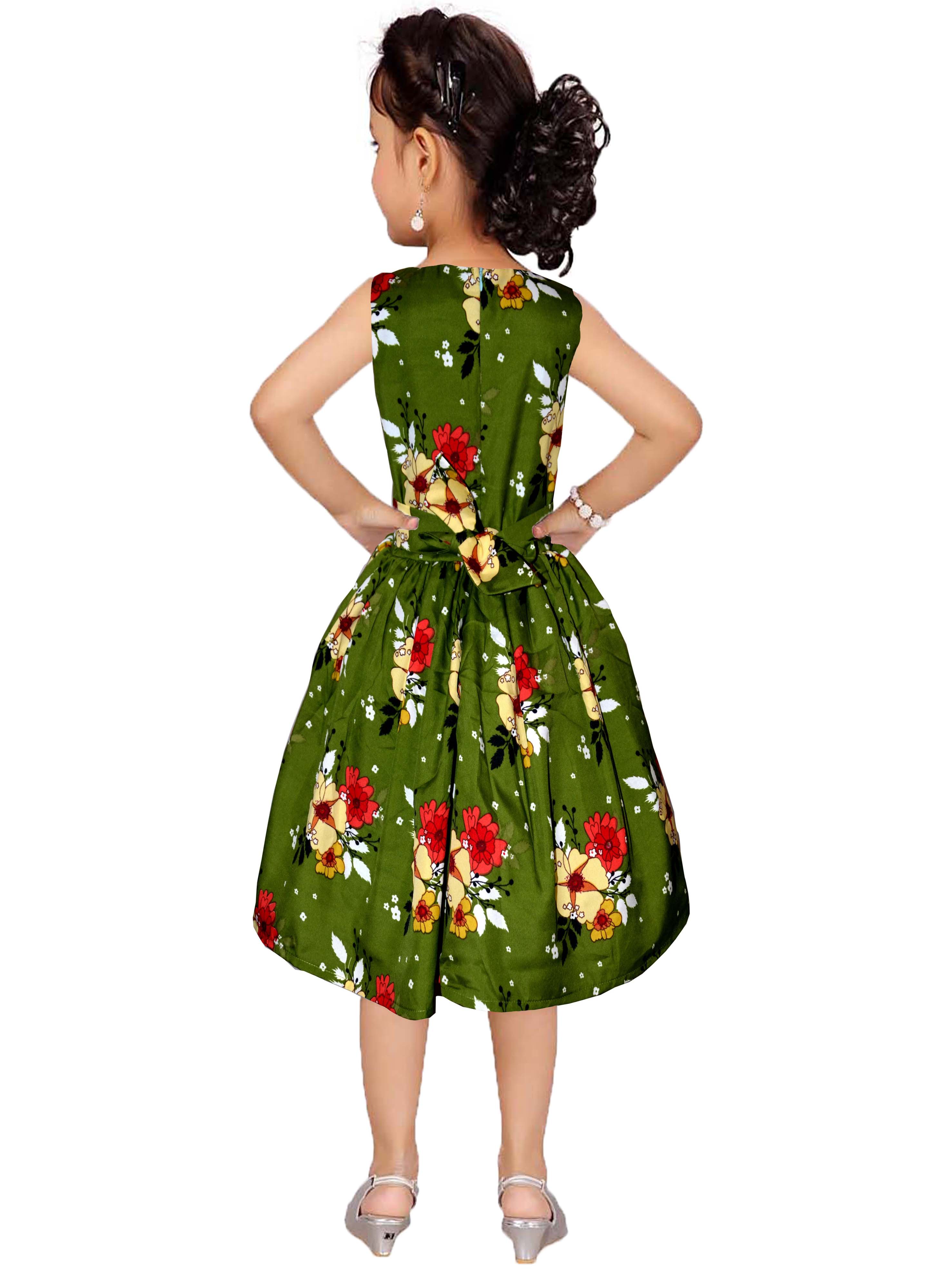 Asmaani Kids Party Wear Stylish Dresses, Perfect for Parties, Functions & Vacations - Green | Grocsy