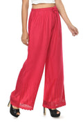 Mominos Fashion Moeza Reyon Cotton Magenta Cut Work Palazzo | Grocsy