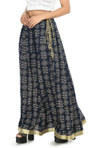 Mominos Fashion Moeza Cotton Navy Blue Printed Lehenga (Lancha) | Grocsy