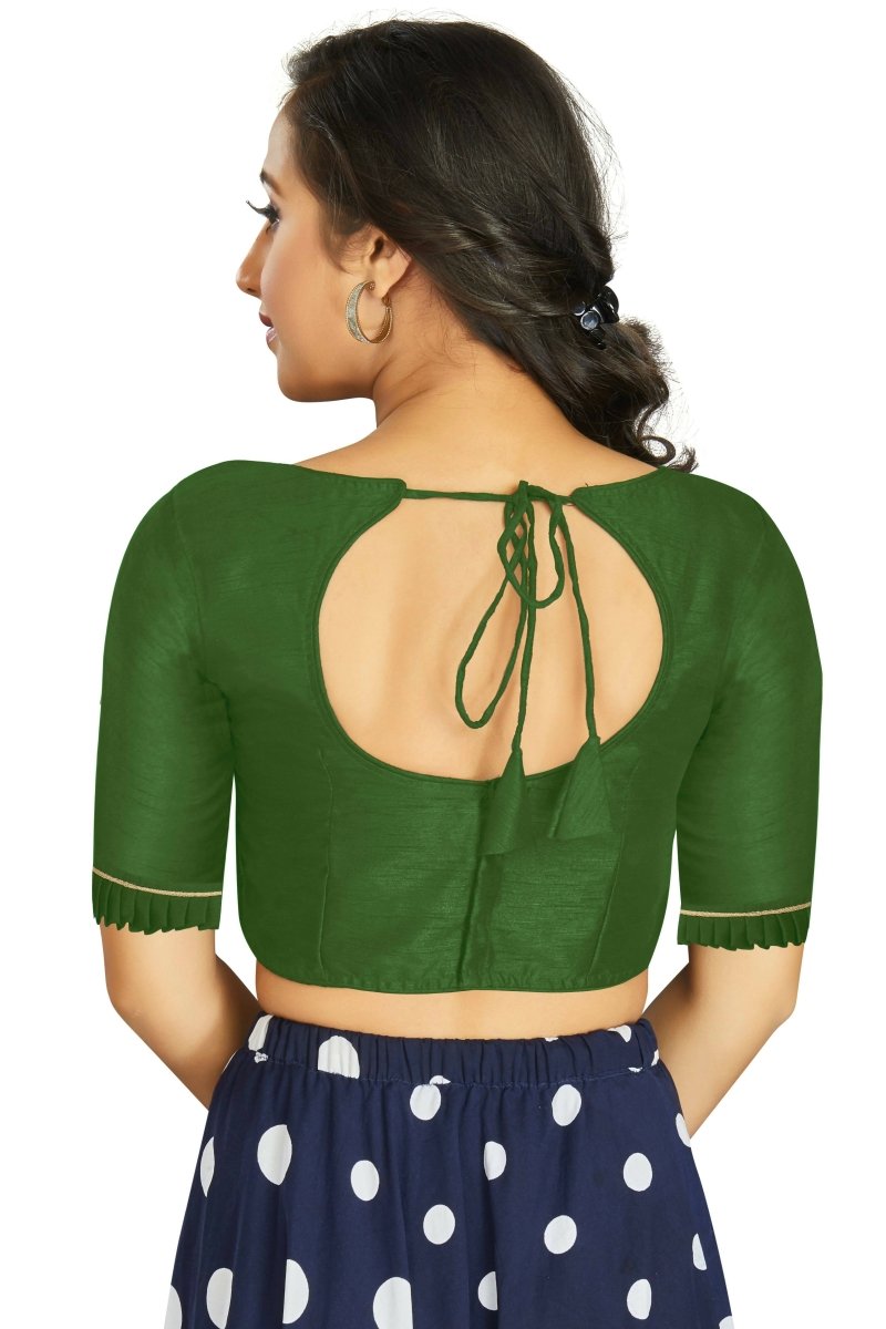 Aastha Fashion Women's Mehendi Art Silk Designer Party Wear Readymade Blouse | Grocsy