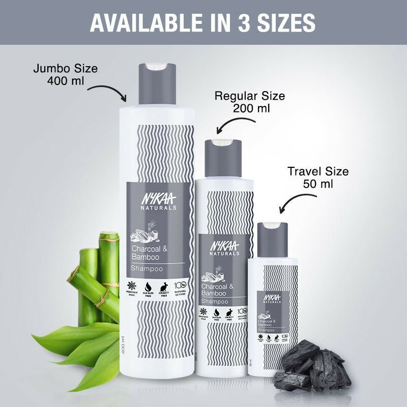 Nykaa Naturals Scalp Purifying -Free Shampoo With Charcoal, Bamboo & Neem | Grocsy