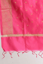 Mominos Fashion Moeza Women's Banarsi Silk Woven Design Pink Dupatta | Grocsy