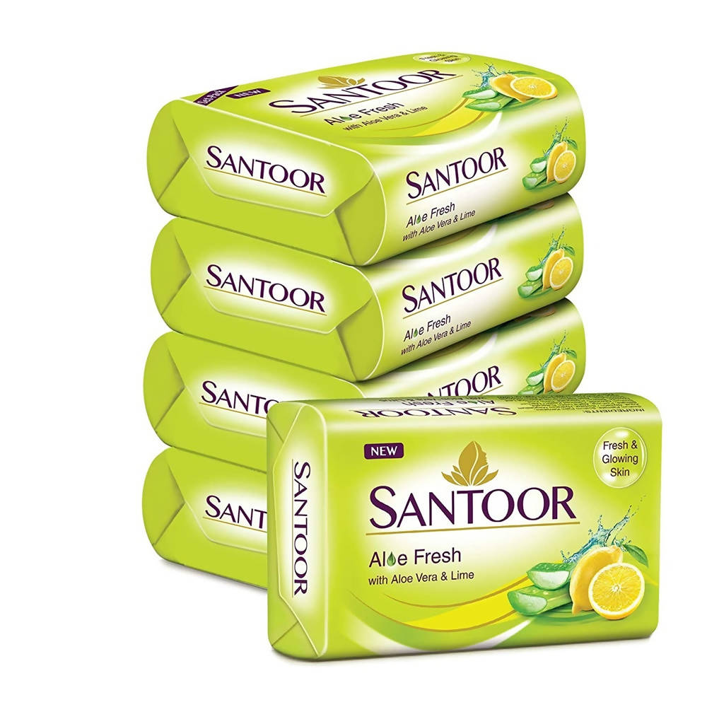 Santoor Aloe Fresh Soap With Aloe Vera And Lime | Grocsy