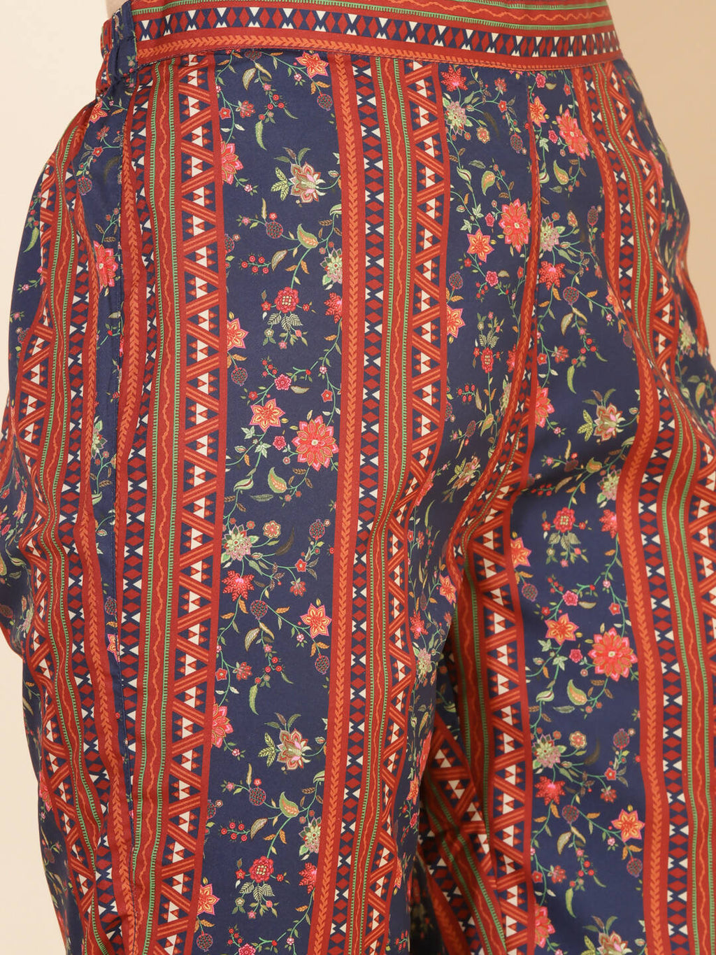 Janasya Women's Blue Crepe Digital Floral Printed Festive A-line Co-ords | Grocsy