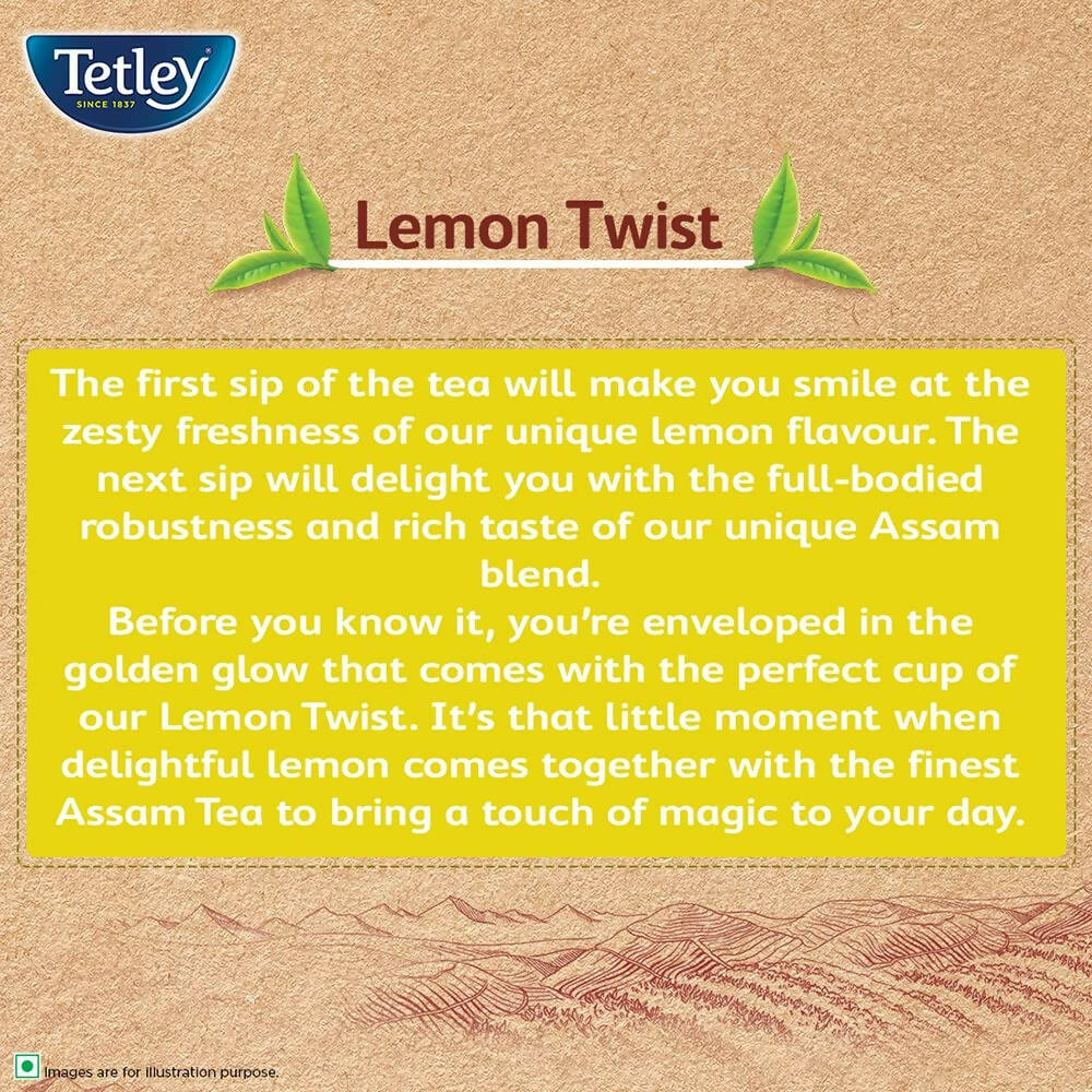 Tetley Lemon Flavoured Tea Bags | Grocsy