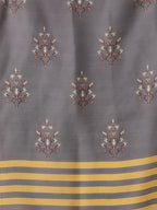 Myshka Mustard Viscose Printed 3/4 Sleeve Round Neck Kurta Pant Dupatta Set | Grocsy