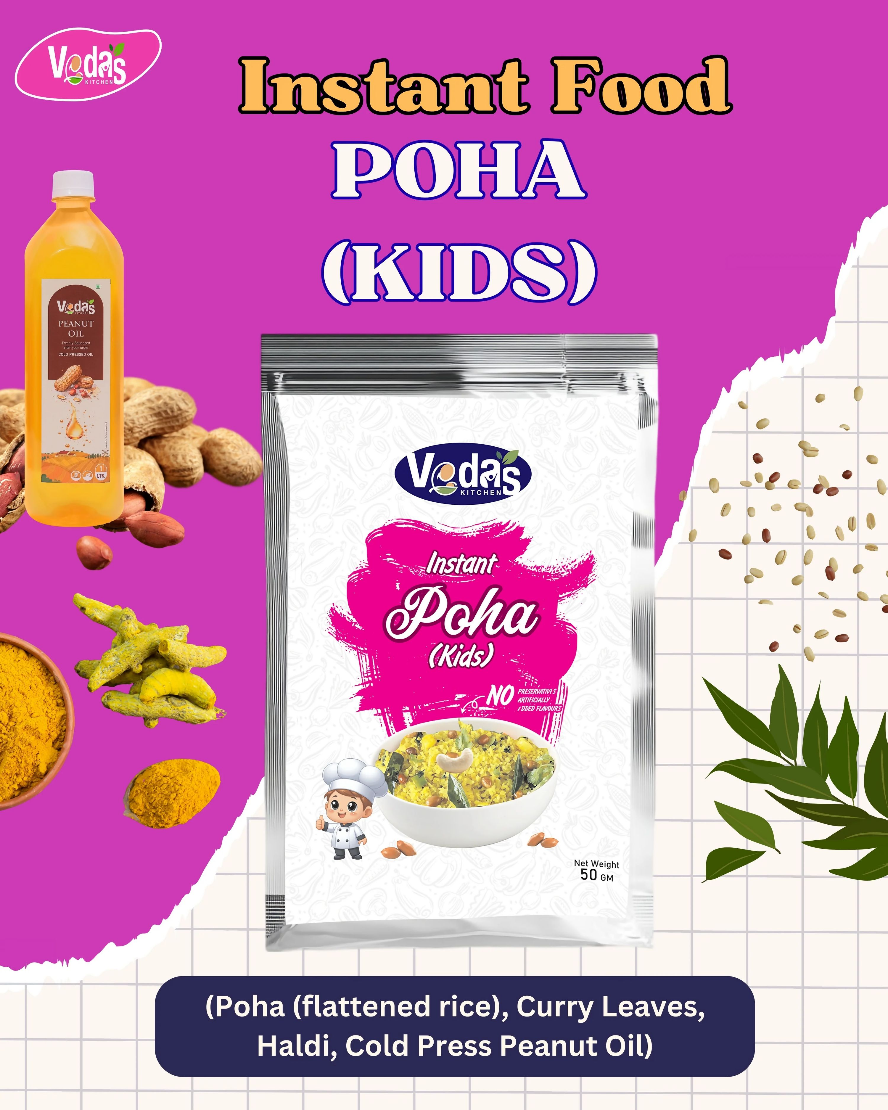 Vedas Kitchen Poha Instant (Kids) | Grocsy