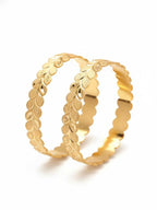 NVR Women Set of 2 Leaf Design Gold Plated Kada Bangle | Grocsy