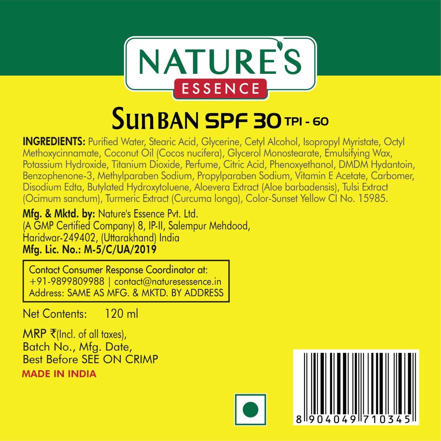 Nature?? Essence SunBan SPF 30 Sunscreen Lotion | Grocsy