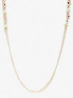 Pink Gold-Toned Evil Eye Beaded Mask Chain - Ruby Raang | Grocsy