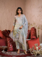 Ethnic Festive Wear Organza Pista Stitched Suit With Dupatta - Tanisha | Grocsy