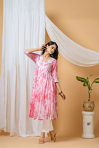 Joban Fashion Pink Tie & Dye Kurta Pant Set | Grocsy