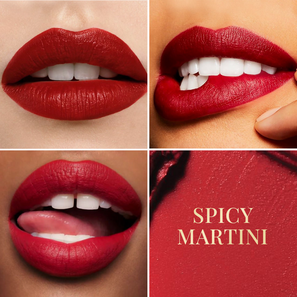 mCaffeine Shades Creamy Matte Kiss Bullet Lipstick Moisturizing Lightweight - Spicy Martini | Grocsy