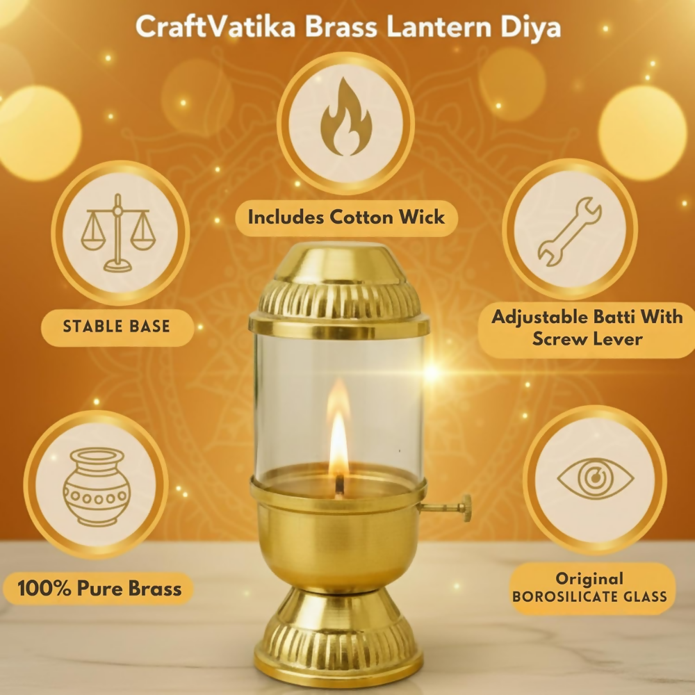 CraftVatika Pure Brass Akhand Diya | Grocsy