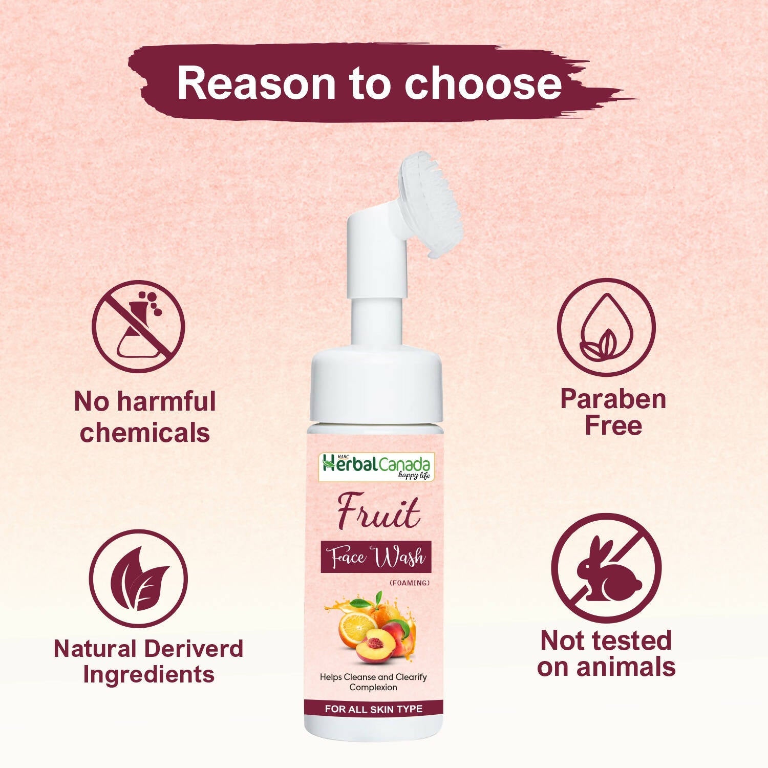 Herbal Canada Fruit Foaming Face Wash | Grocsy