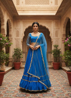 Lehenga Mart Designer Indian Wedding Lehenga Choli-Blue | Grocsy