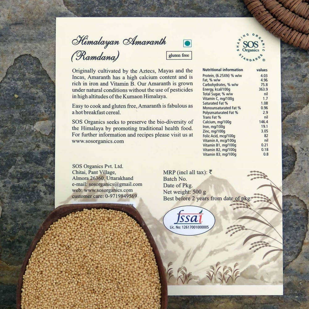 SOS Organics Himalayan Amaranth Ramdana | Grocsy