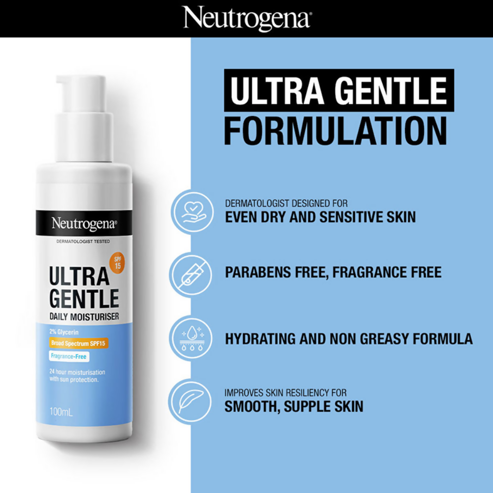 Neutrogena Ultra Gentle Daily Face Moisturizer With SPF 15 | Grocsy