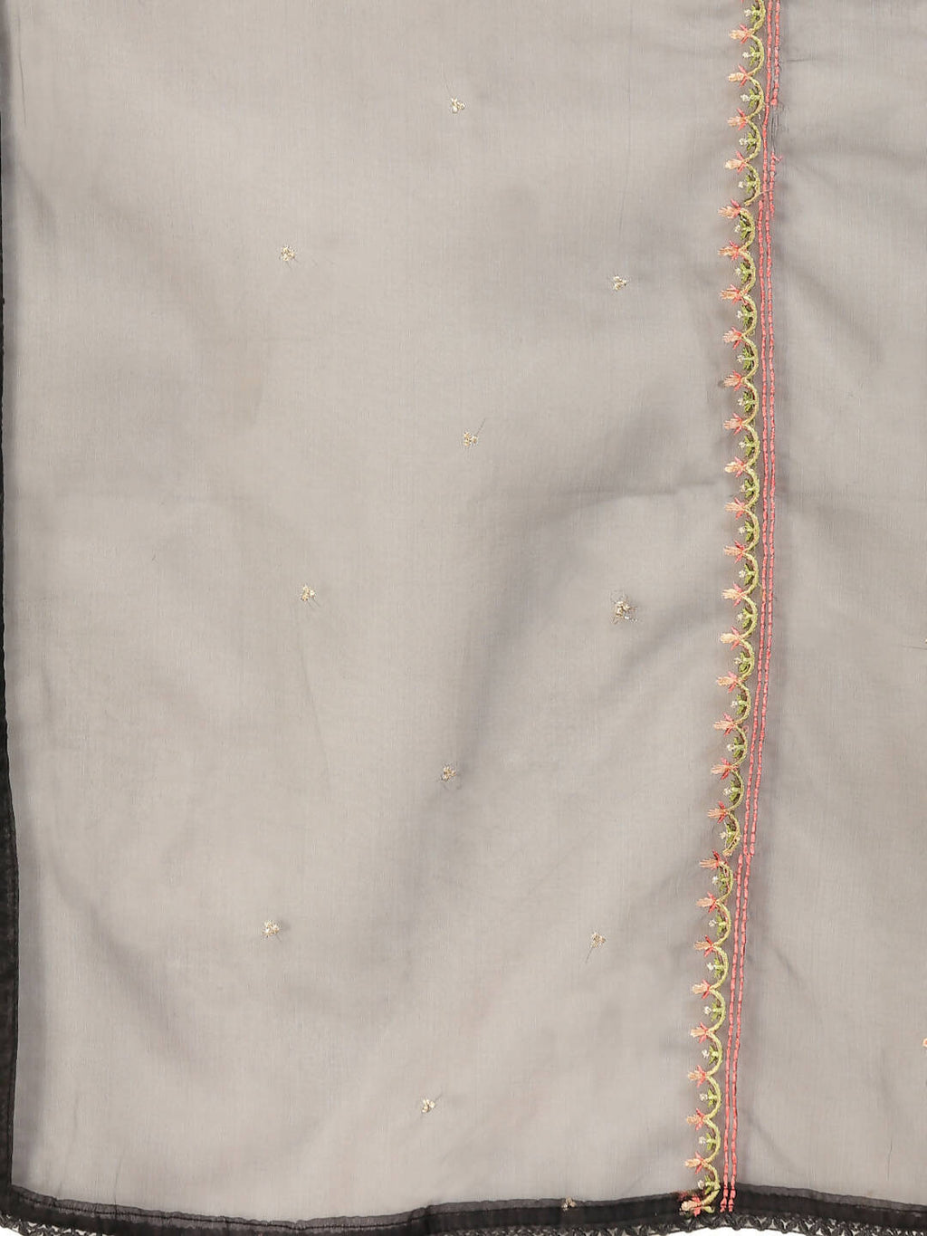 Black Embroidered Chinon Straight Kurta With Trouser & Dupatta - Salimar | Grocsy