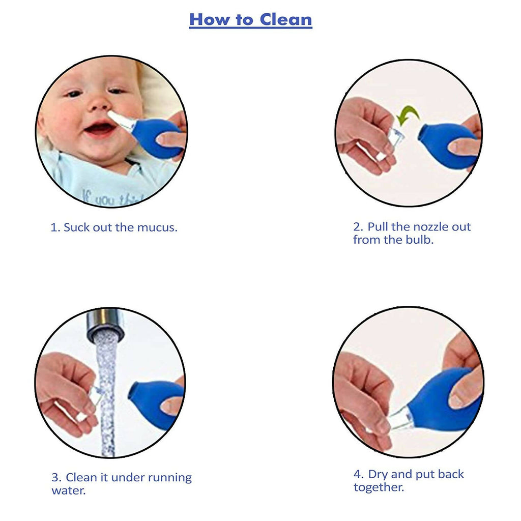 Safe-O-Kid Silicone Baby Nasal Aspirator, Vacuum Sucker, Instant Relief From Blocked Baby Nose Cleaner, Pink | Grocsy
