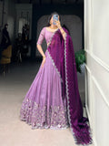 Lehenga Mart Designer Wedding Lehenga Choli For Women - Lavender | Grocsy