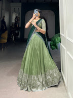 Lehenga Mart Designer Wedding Lehenga Choli For Women - Parrot Green | Grocsy