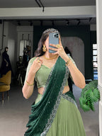 Lehenga Mart Designer Wedding Lehenga Choli For Women - Parrot Green | Grocsy