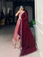 Lehenga Mart Designer Wedding Lehenga Choli For Women - Peach | Grocsy